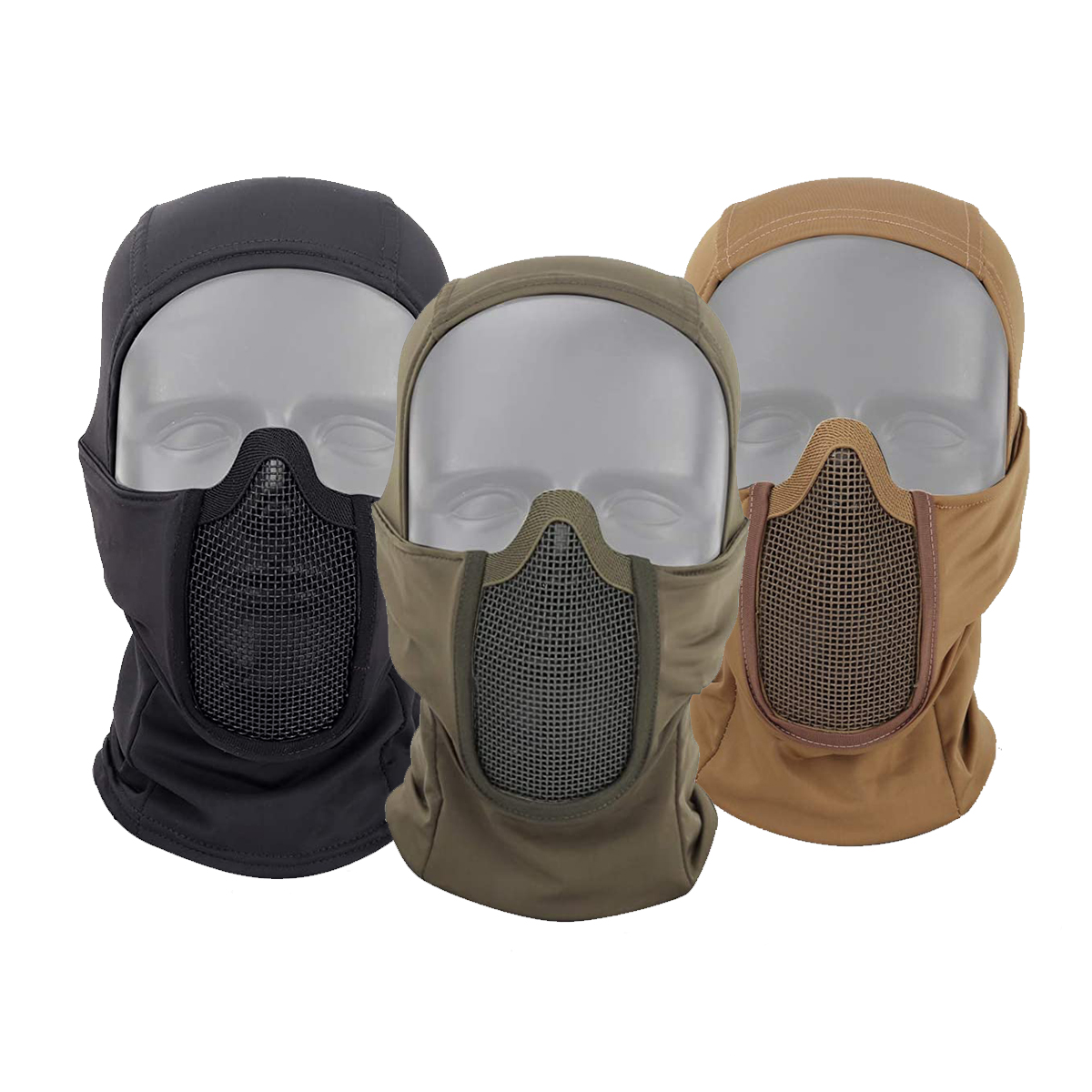 Camo Face Paint - Cagoule tactique, Protection buccale, demi-masque, maille